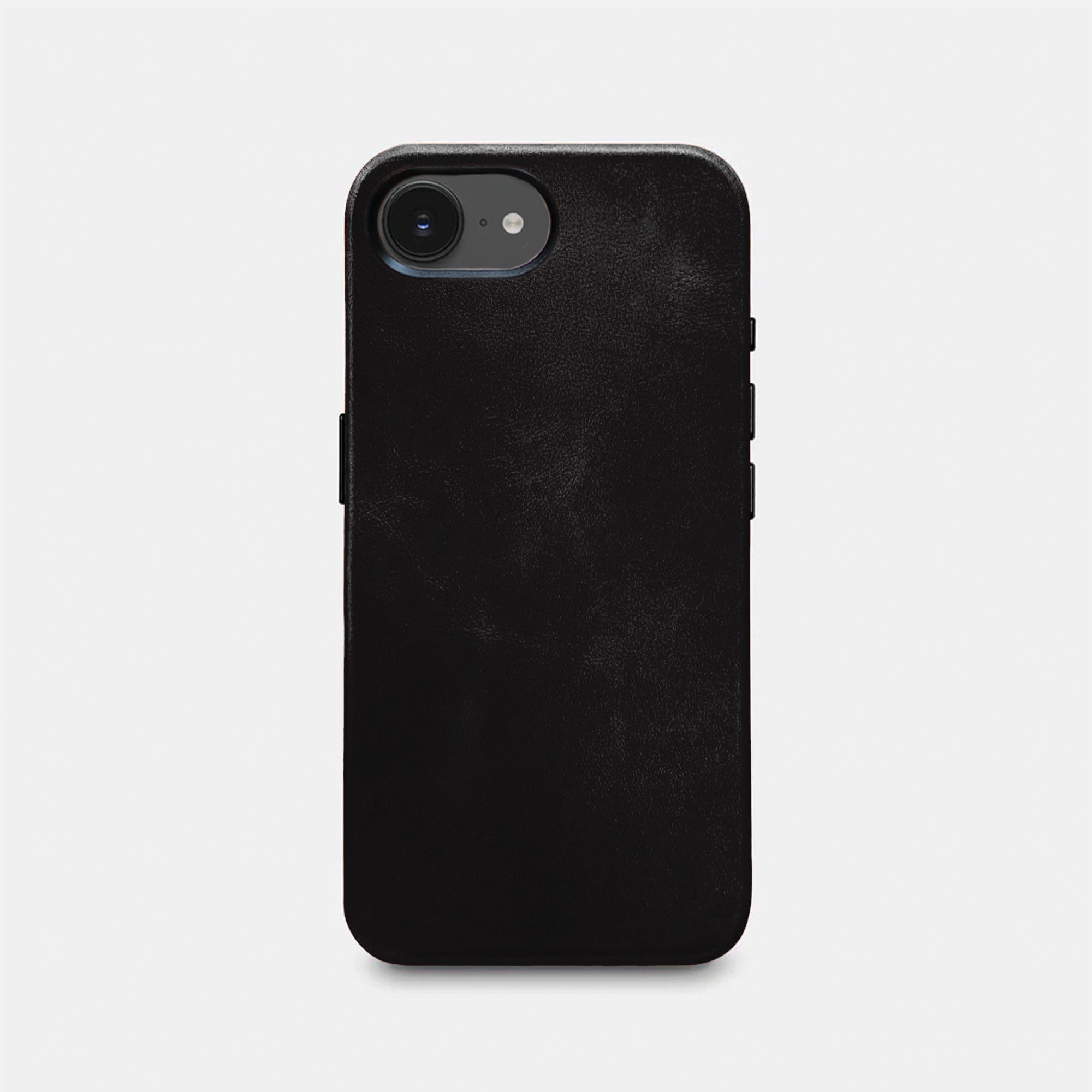 iPhone 16e Leather Shell Case Metal, MagSafe - Black