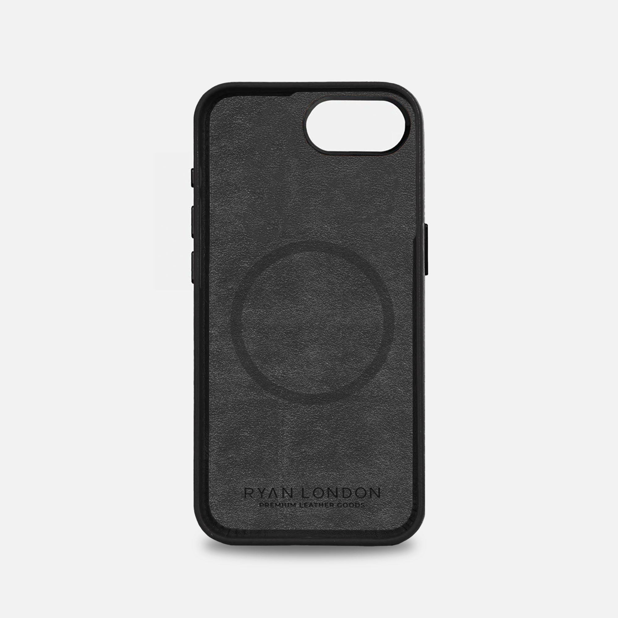 iPhone 16e Leather Shell Case Metal, MagSafe - Black