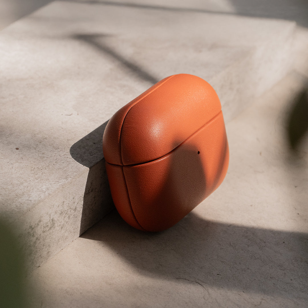 Nappa Leather AirPods (4th Generation) Case - Orange