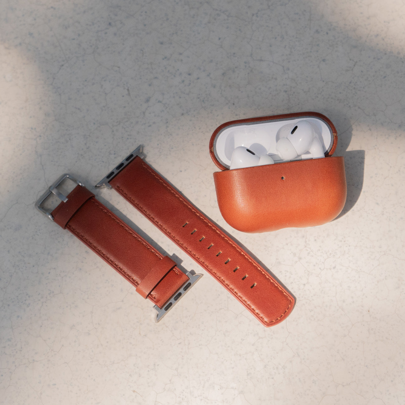 Leather AirPods Pro (2nd Generation) Case - Saddle Brown - RYAN London