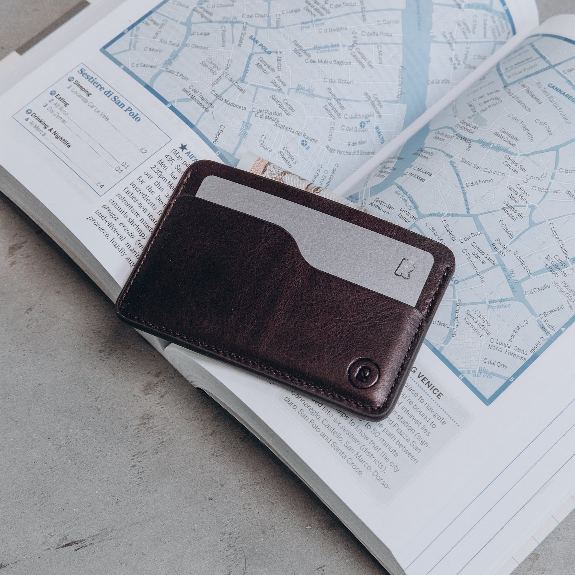 Leather Slim Cardholder - 3 Slots - Dark Brown - RYAN London