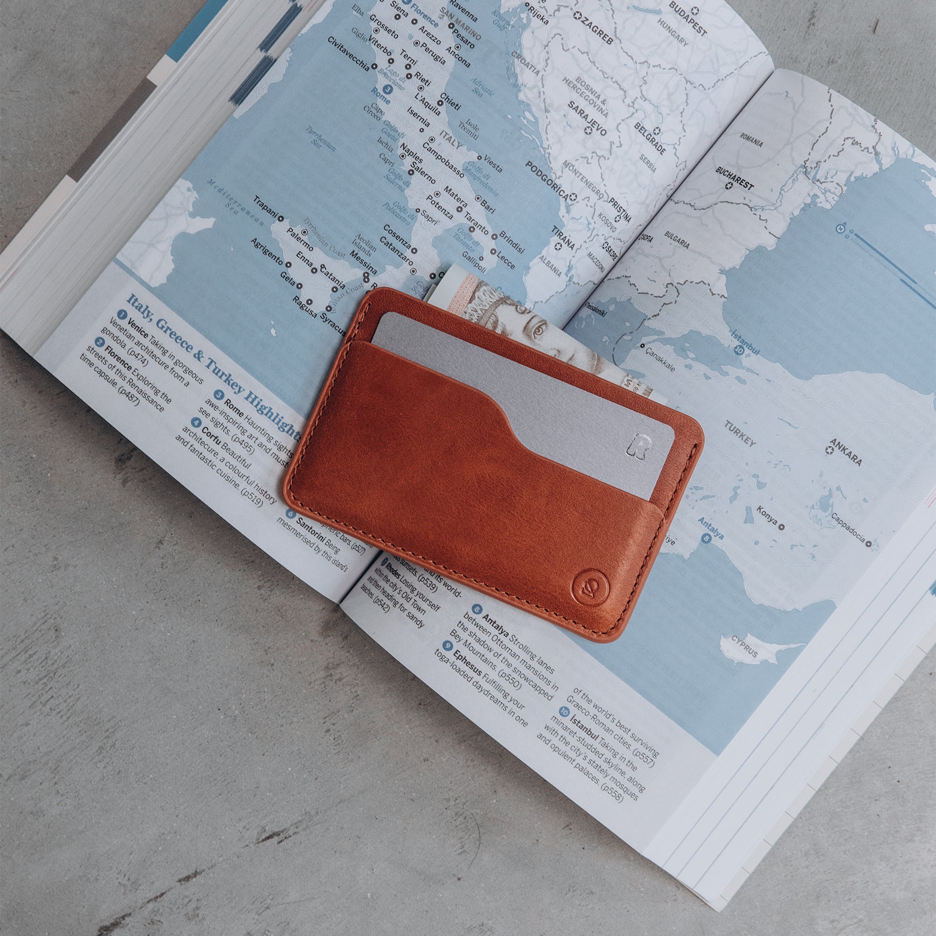 Leather Slim Cardholder - 3 Slots - Saddle Brown - RYAN London