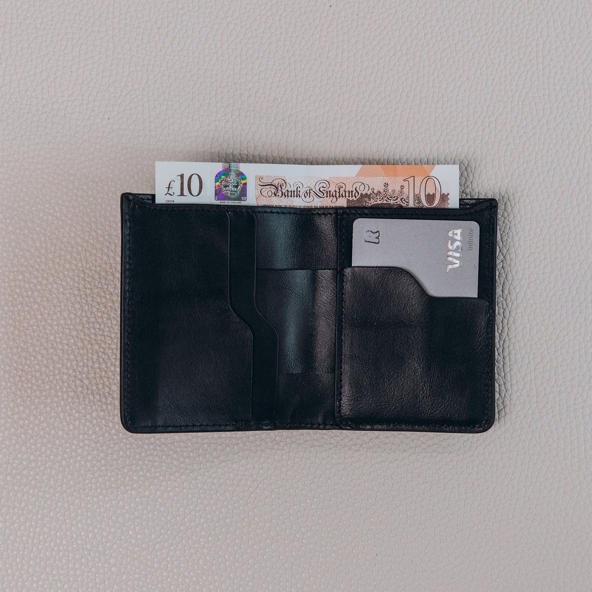 Super Slim Bi-fold wallet - Black - RYAN London