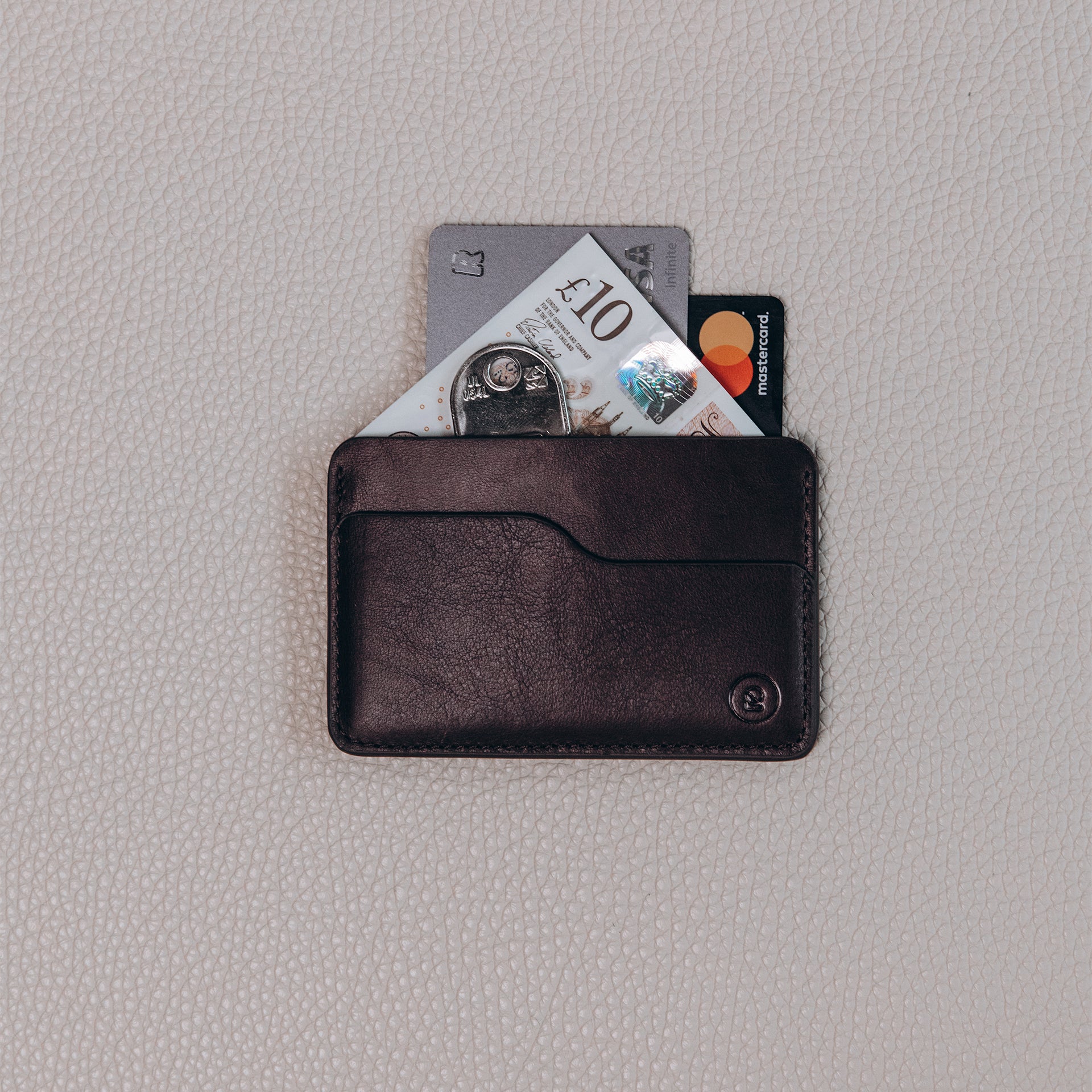 Leather Slim Cardholder - 3 Slots - Dark Brown - RYAN London