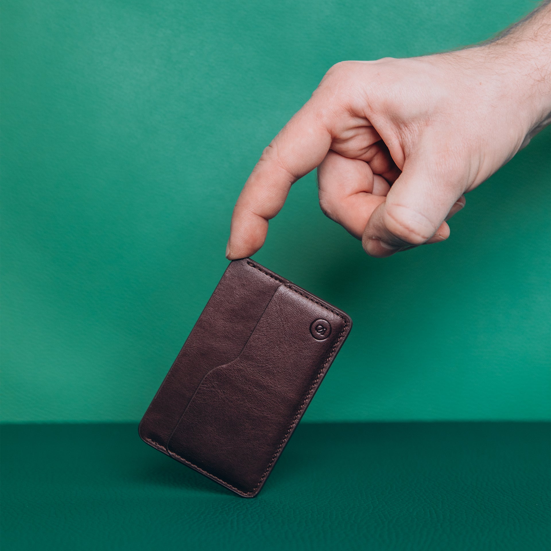 Leather Slim Cardholder - 3 Slots - Dark Brown - RYAN London
