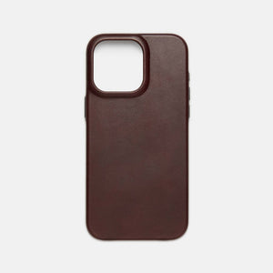 iPhone 15 Pro Max Leather Shell Case, MagSafe - Dark Brown