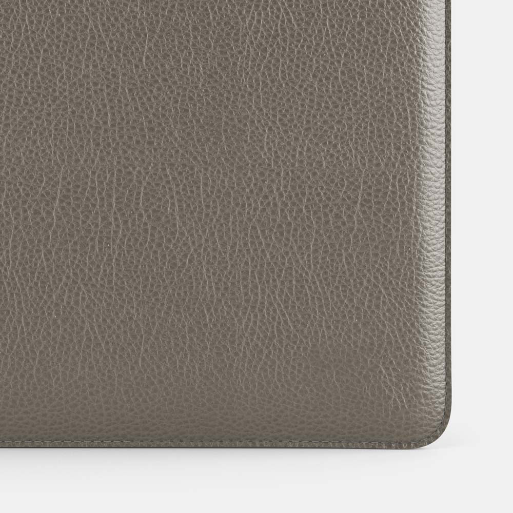 Luxury Leather Macbook Pro 16" Sleeve - Grey and Grey - RYAN London
