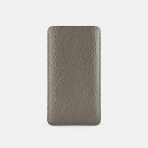 Leather iPhone 15 Plus Sleeve - Grey and Grey