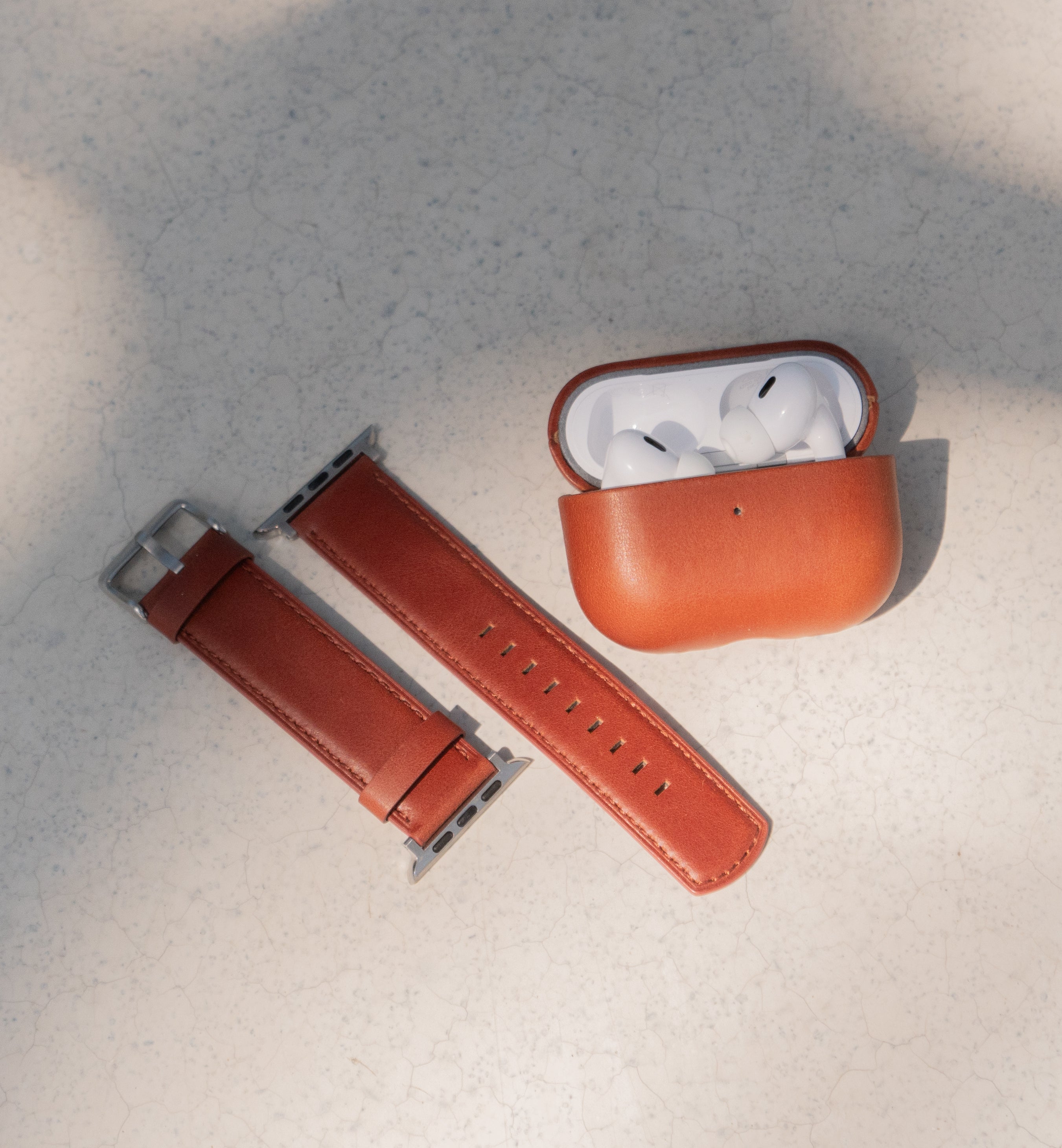 Luxury Leather Apple Watch Band Straps – Saddle Brown