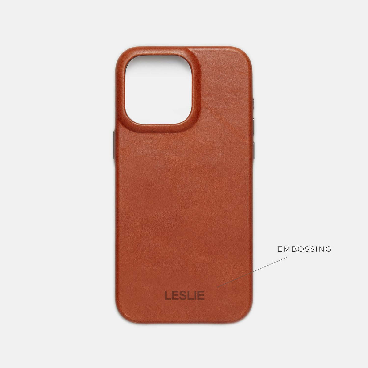 iPhone 15 Pro Leather Shell Case, MagSafe - Saddle Brown