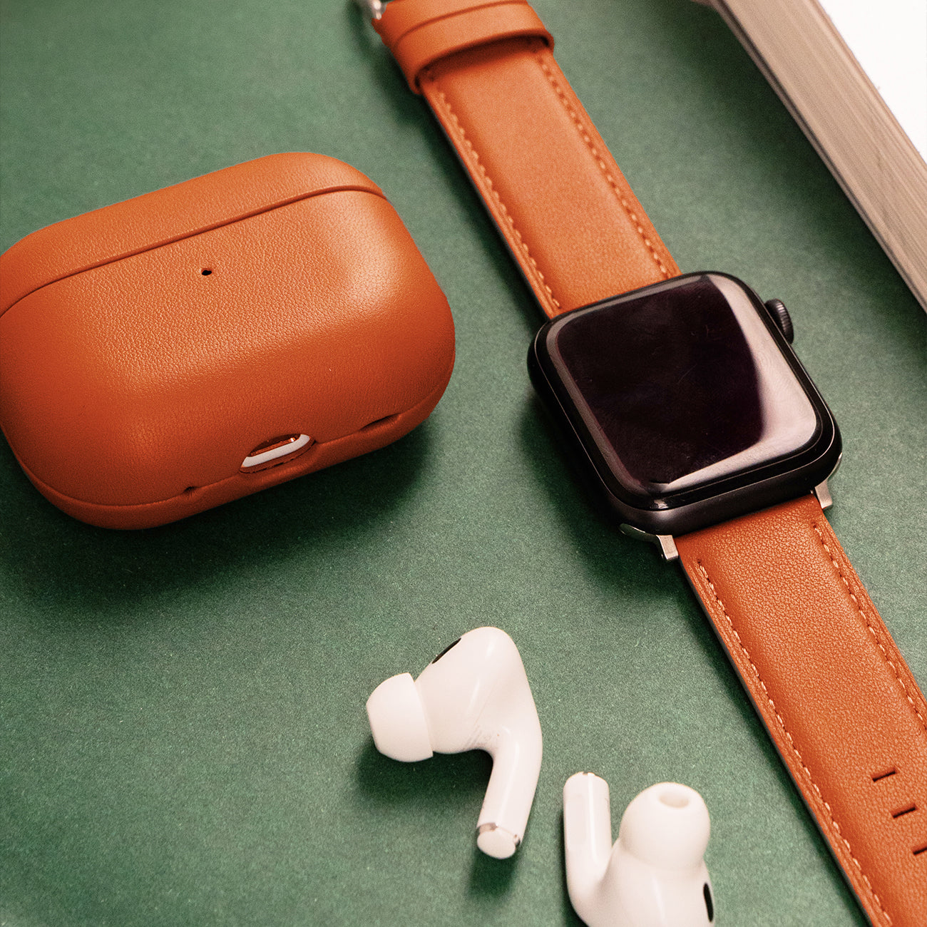 Luxury Nappa Leather Apple Watch Band Straps – Orange