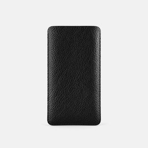 Leather iPhone 15 Plus Sleeve - Black and Black