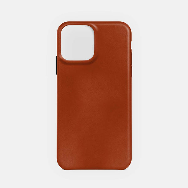 Leather iPhone 15 Pro Max Shell Case, MagSafe Metal - Saddle Brown - RYAN  London