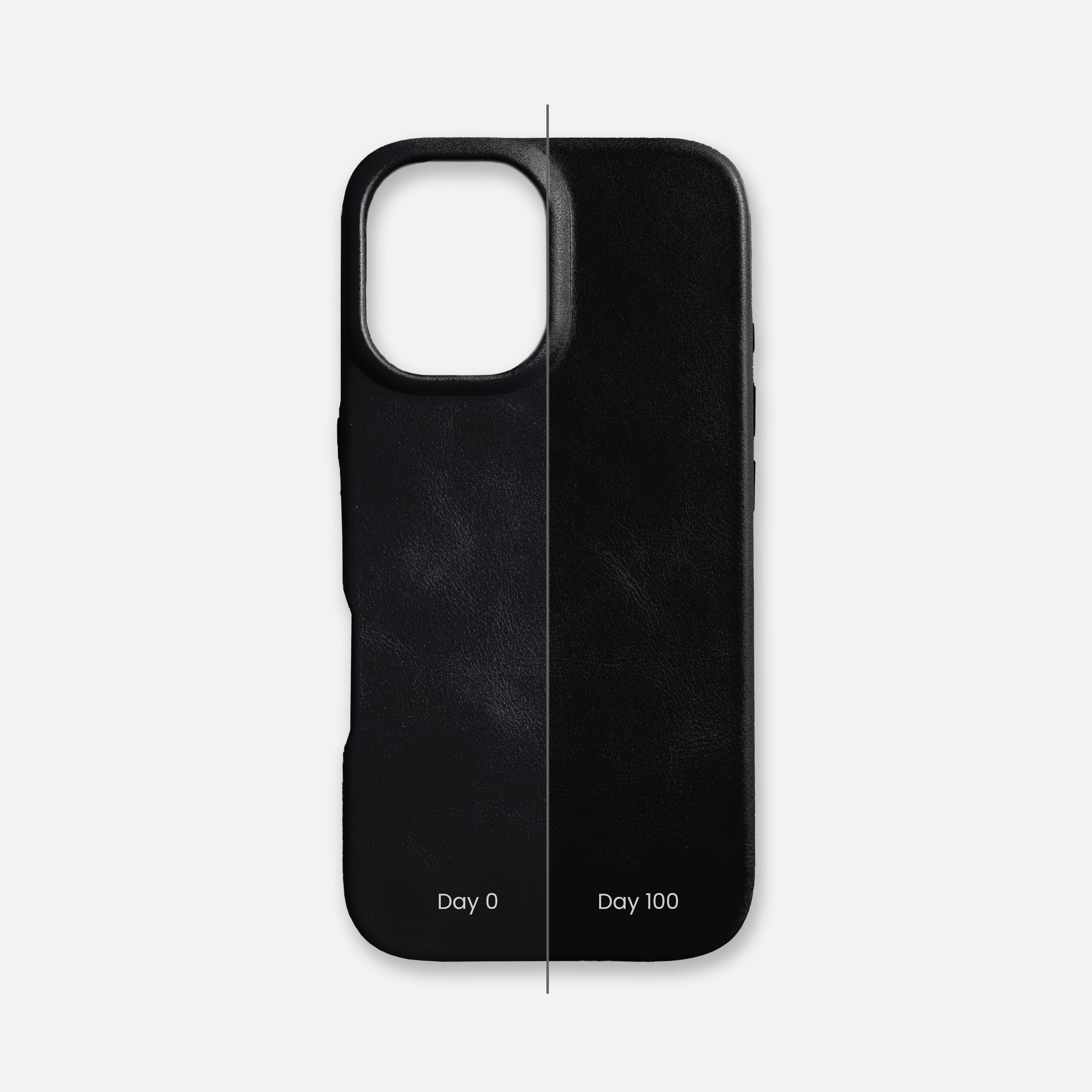 iPhone 16 Leather Shell Case, MagSafe - Black