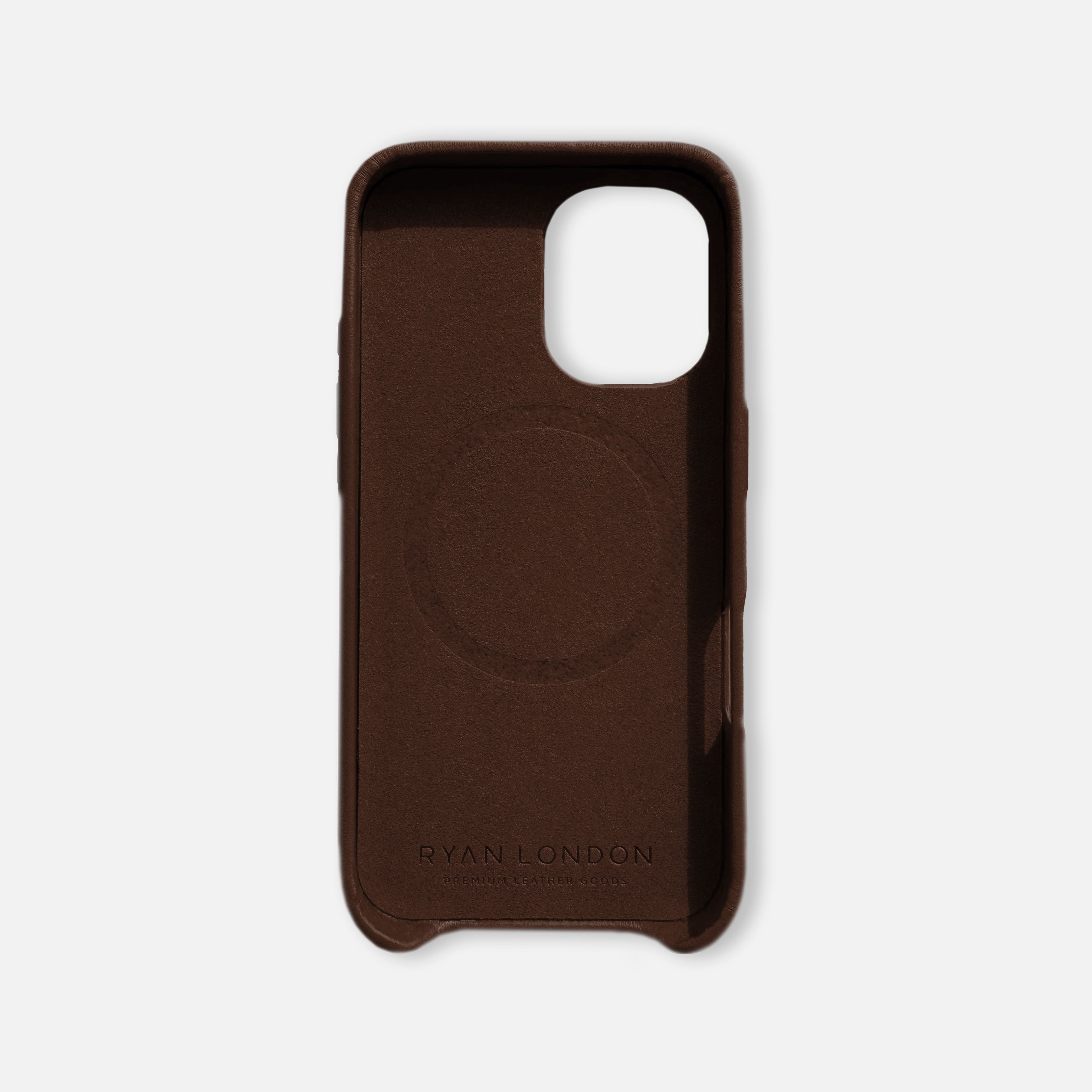 iPhone 16 Leather Shell Case, MagSafe - Dark Brown