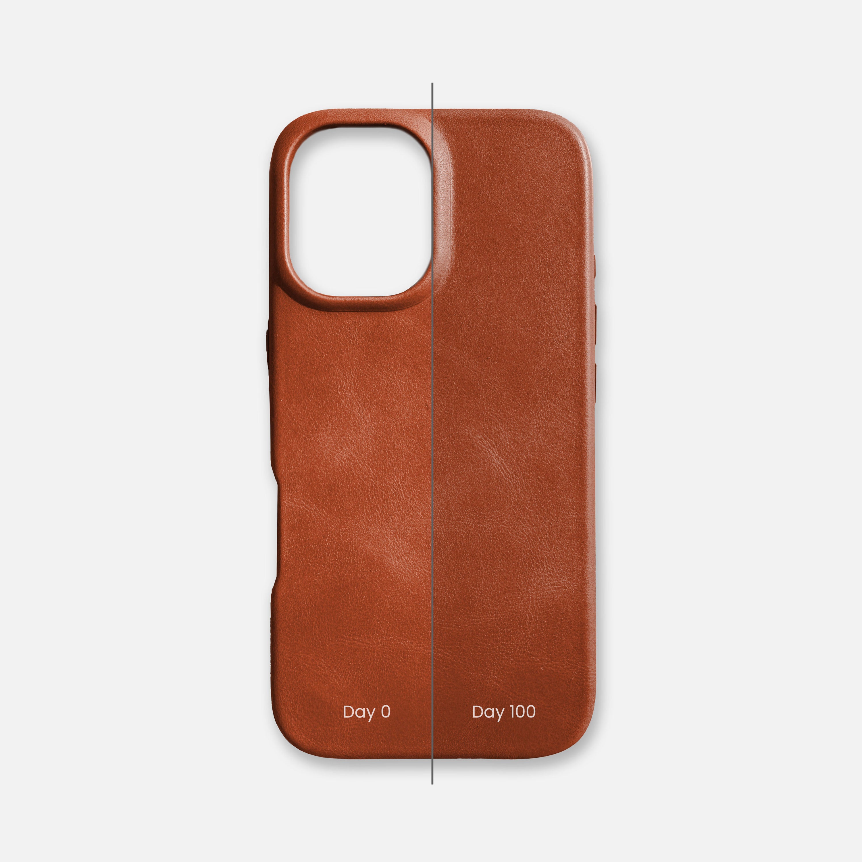 iPhone 16 Leather Shell Case, MagSafe - Saddle Brown