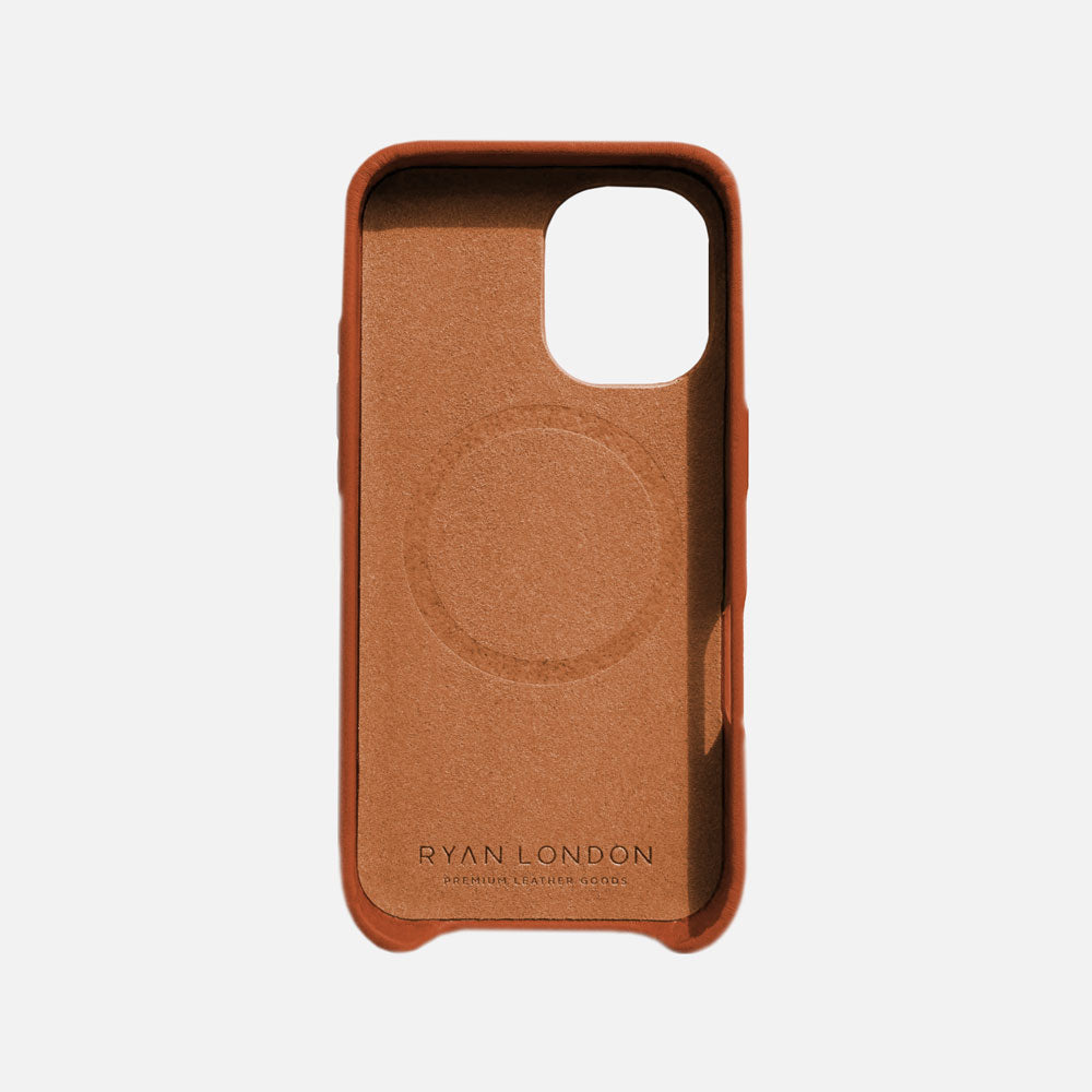 iPhone 16 Leather Shell Case, MagSafe - Saddle Brown