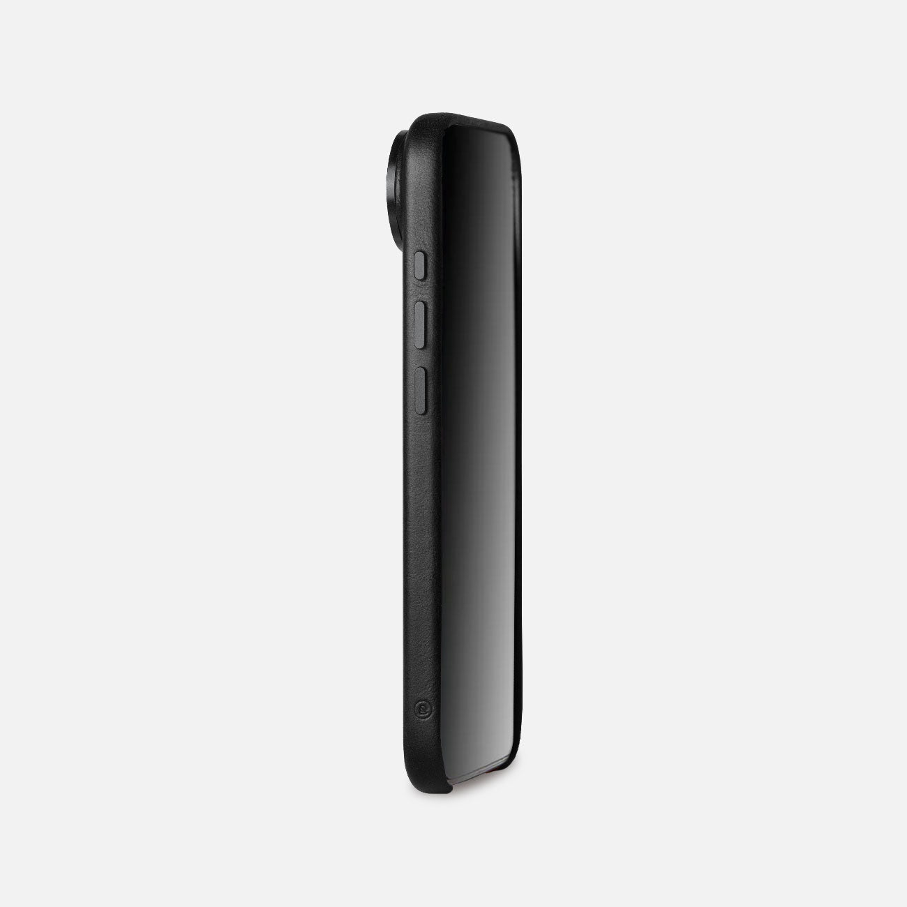 Leather iPhone 17 Air Shell Case Metal, MagSafe - Black