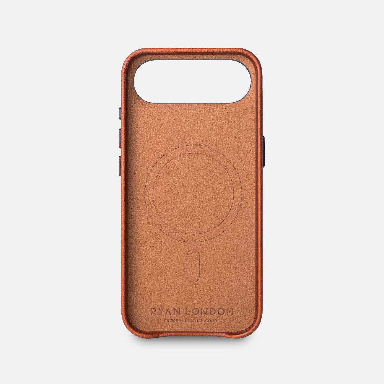 Leather iPhone 17 Air Shell Case Metal, MagSafe - Saddle Brown