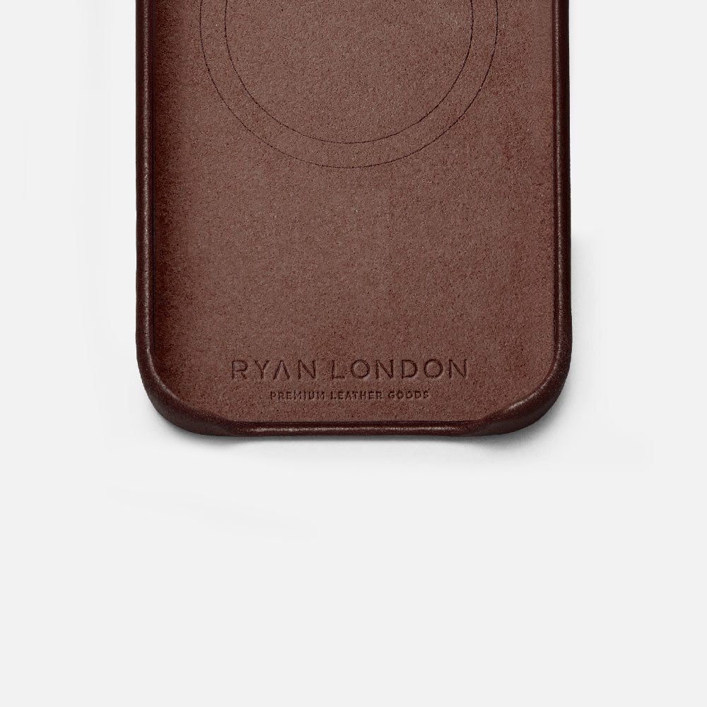 Leather iPhone 17 Shell Case, MagSafe - Dark Brown