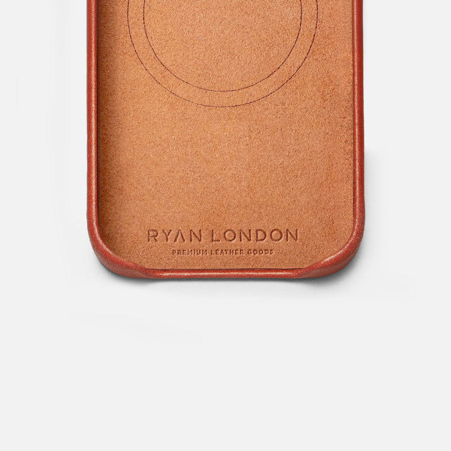 Leather iPhone 17 Shell Case, MagSafe - Saddle Brown