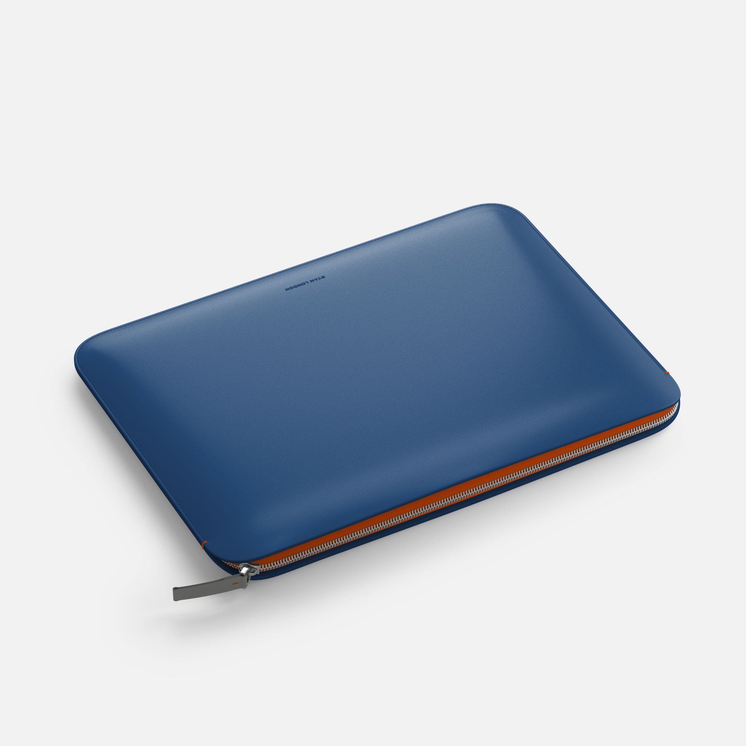 Luxury Nappa Leather MacBook Pro 13" sleeve with zip - Turquoise Blue