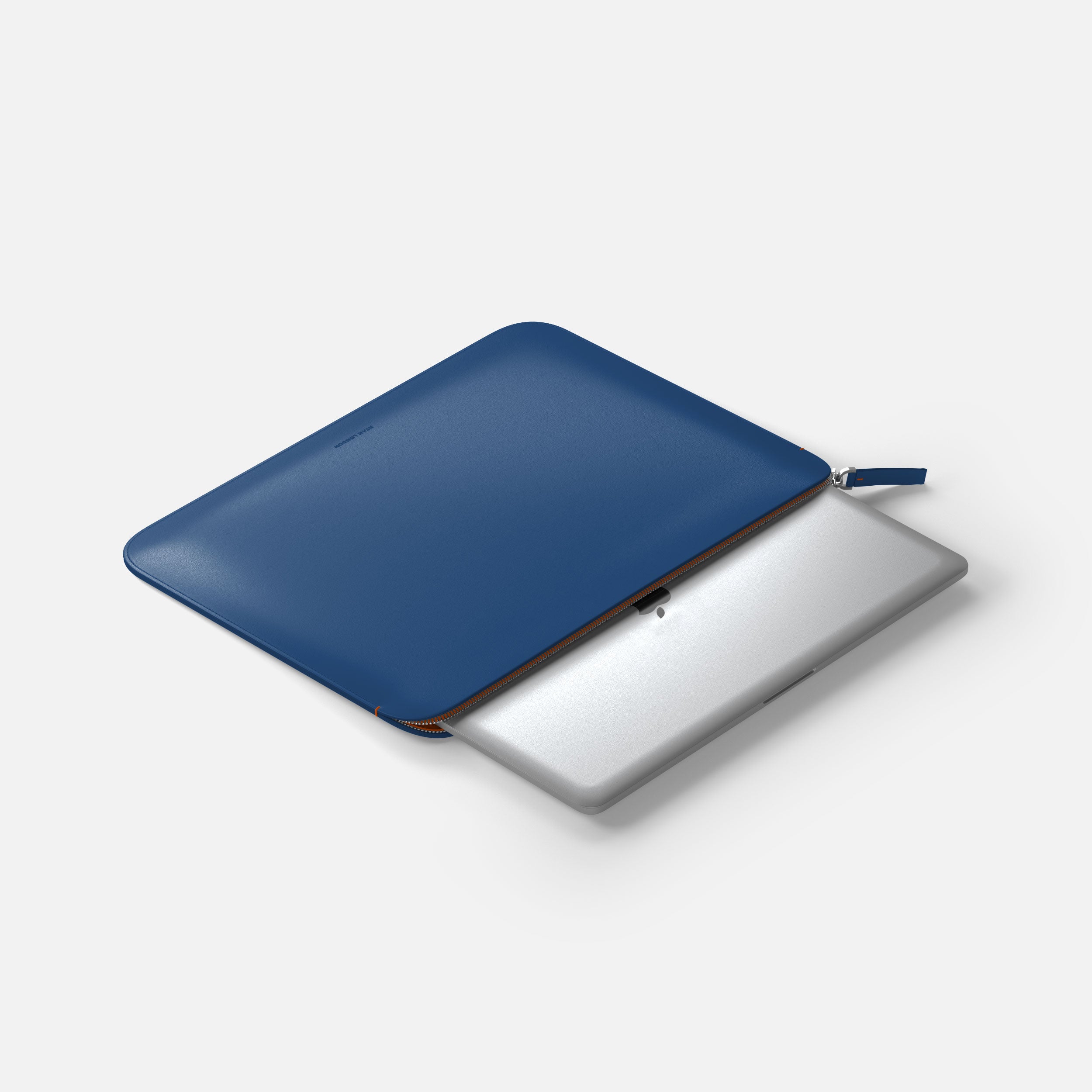 Luxury Nappa Leather MacBook Pro 13" sleeve with zip - Turquoise Blue