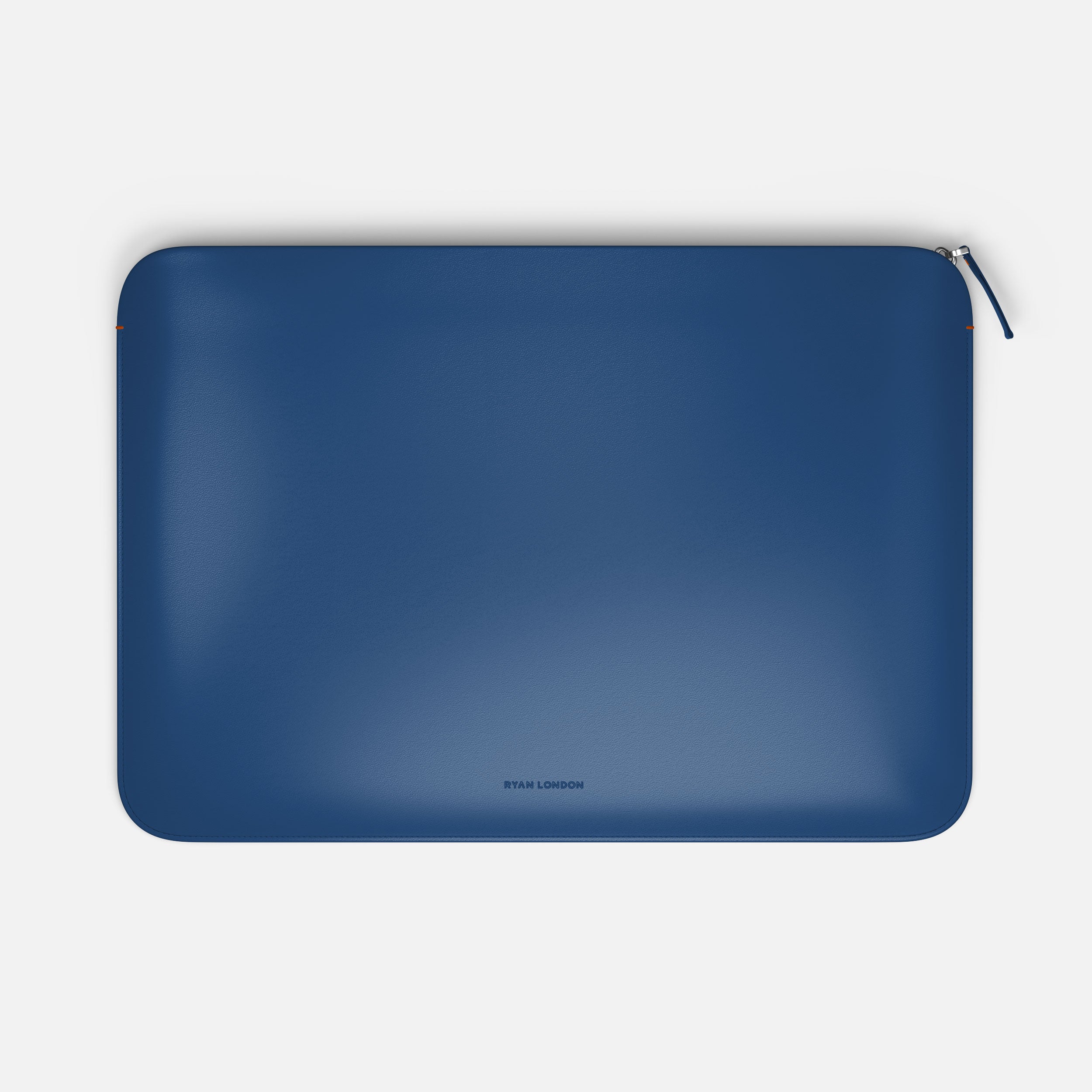 Luxury Nappa Leather MacBook Air 15" sleeve with zip - Turquoise Blue