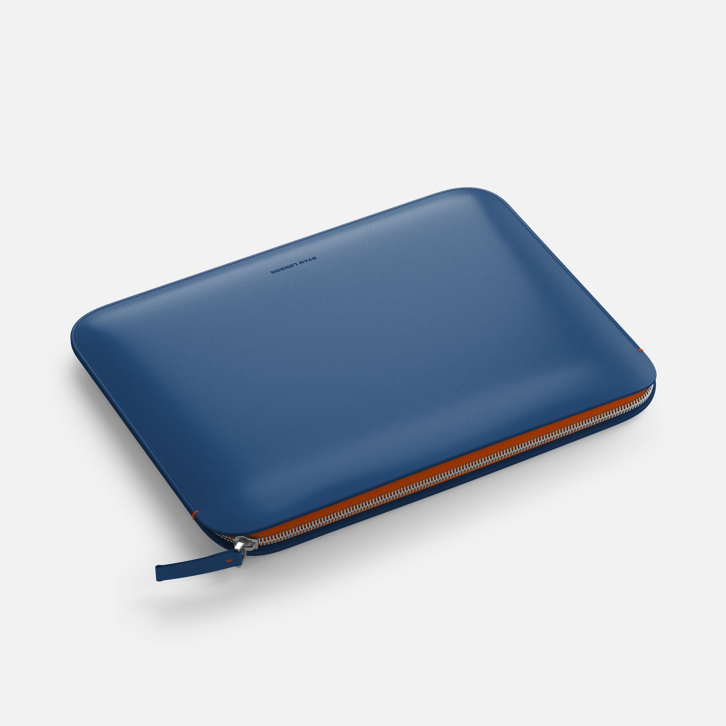 Luxury Nappa Leather iPad Air 11" sleeve with zip - Turquoise Blue