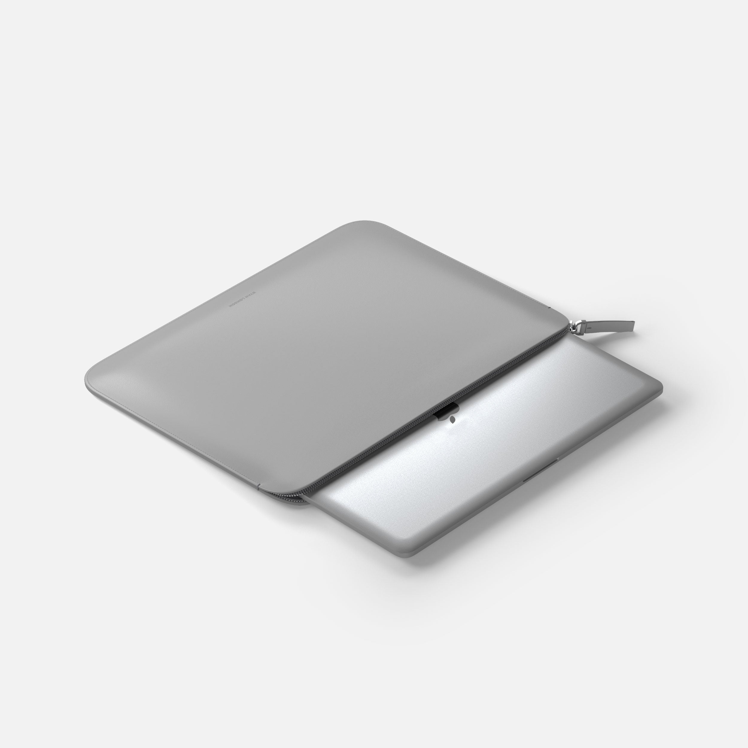 Luxury Nappa Leather MacBook Pro 13" sleeve with zip - Grey