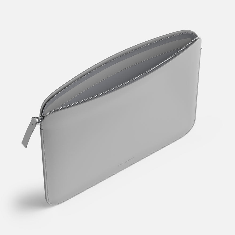 Luxury Nappa Leather iPad Air 11" sleeve with zip - Grey