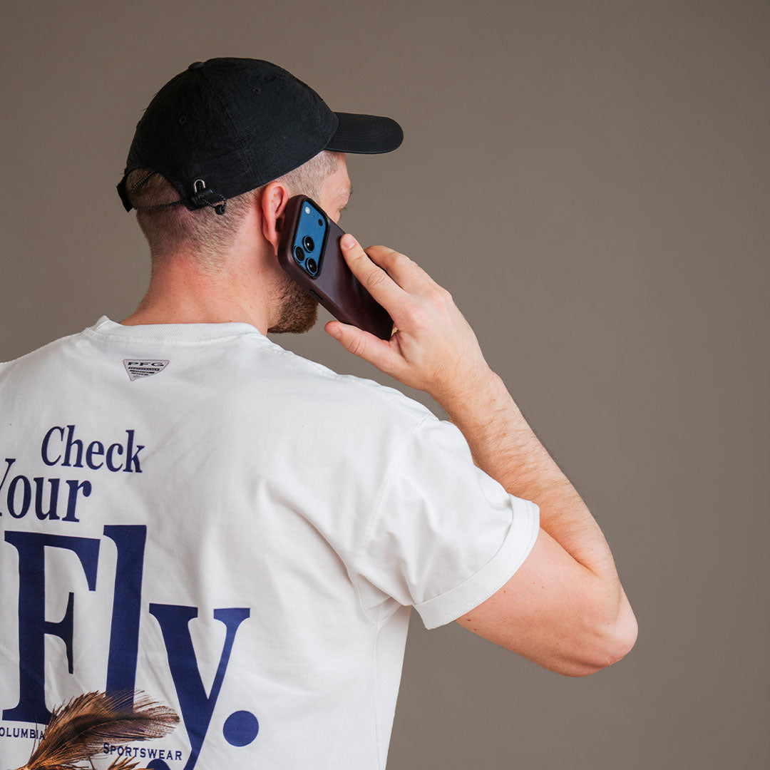 Leather iPhone 17 Pro Max Shell Case Metal, MagSafe - Dark Brown