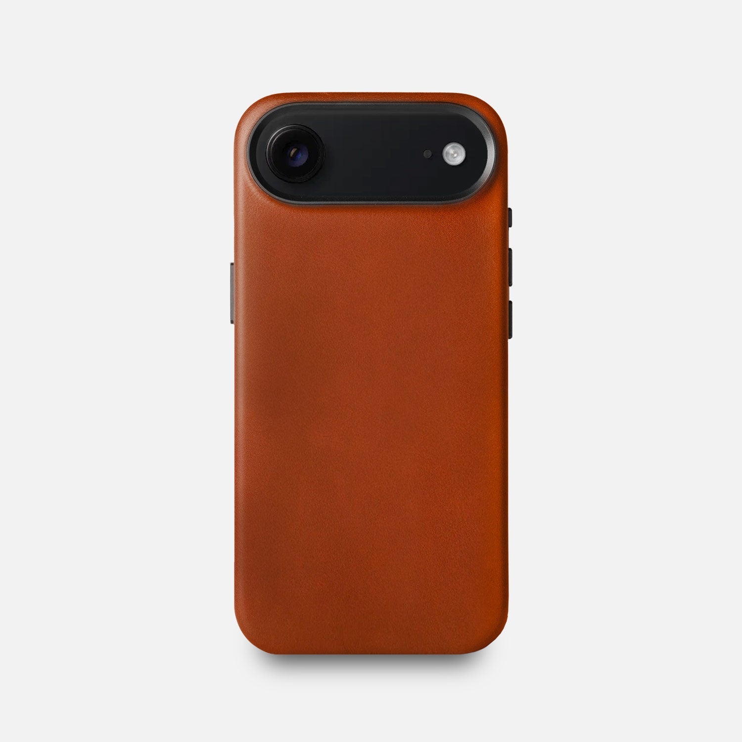 Leather iPhone 17 Air Shell Case Metal, MagSafe - Saddle Brown - RYAN London