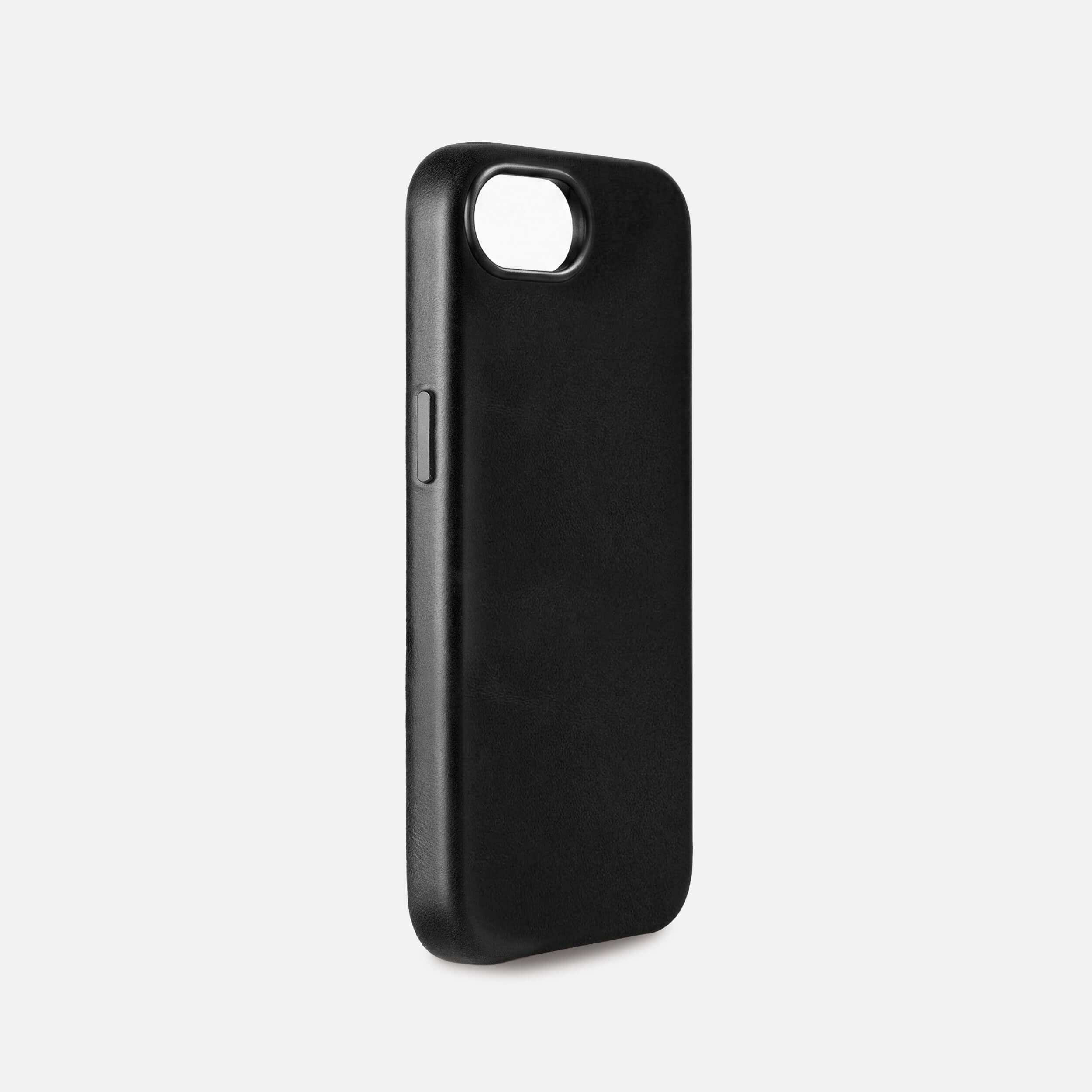 iPhone 17e Leather Shell Case Metal, MagSafe - Black - RYAN London