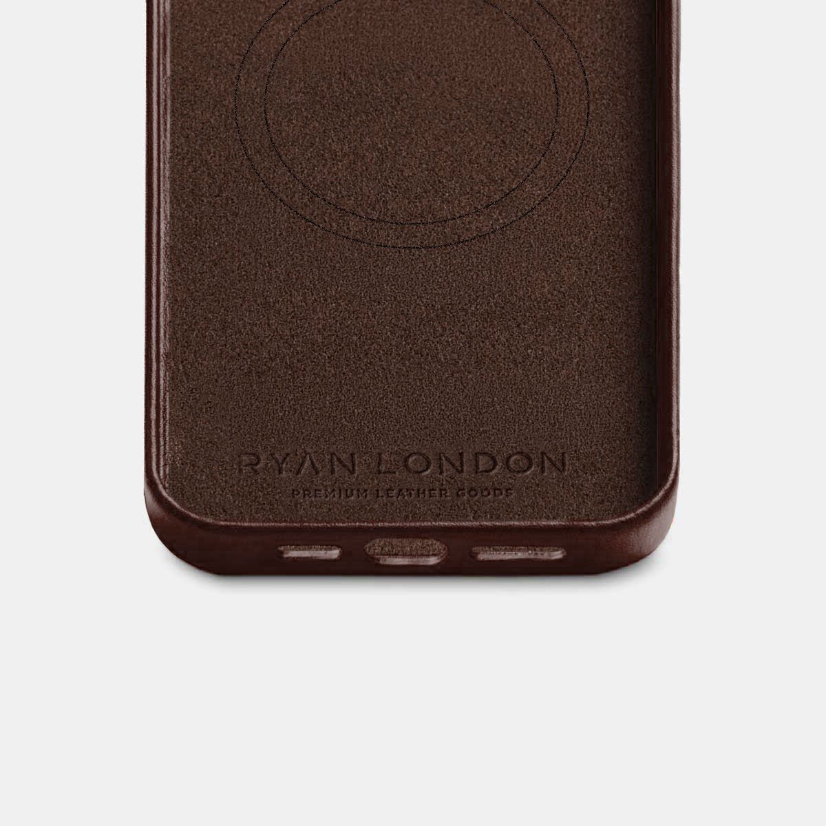 iPhone 17e Leather Shell Case Metal, MagSafe - Dark Brown