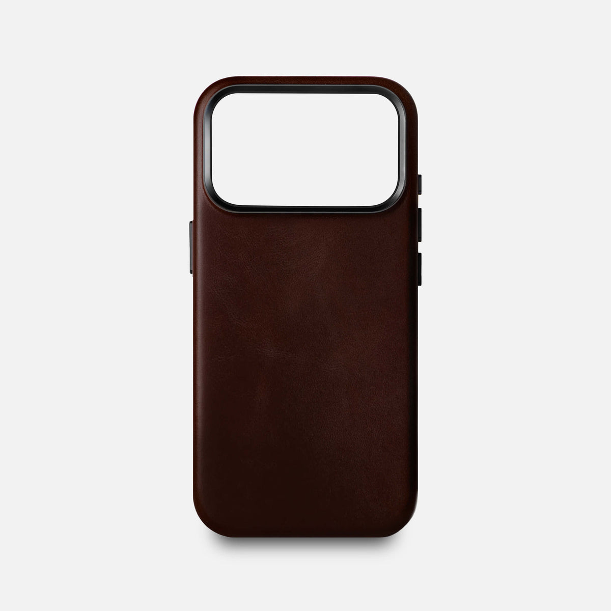 Leather iPhone 18 Pro Shell Case Metal, MagSafe - Dark Brown