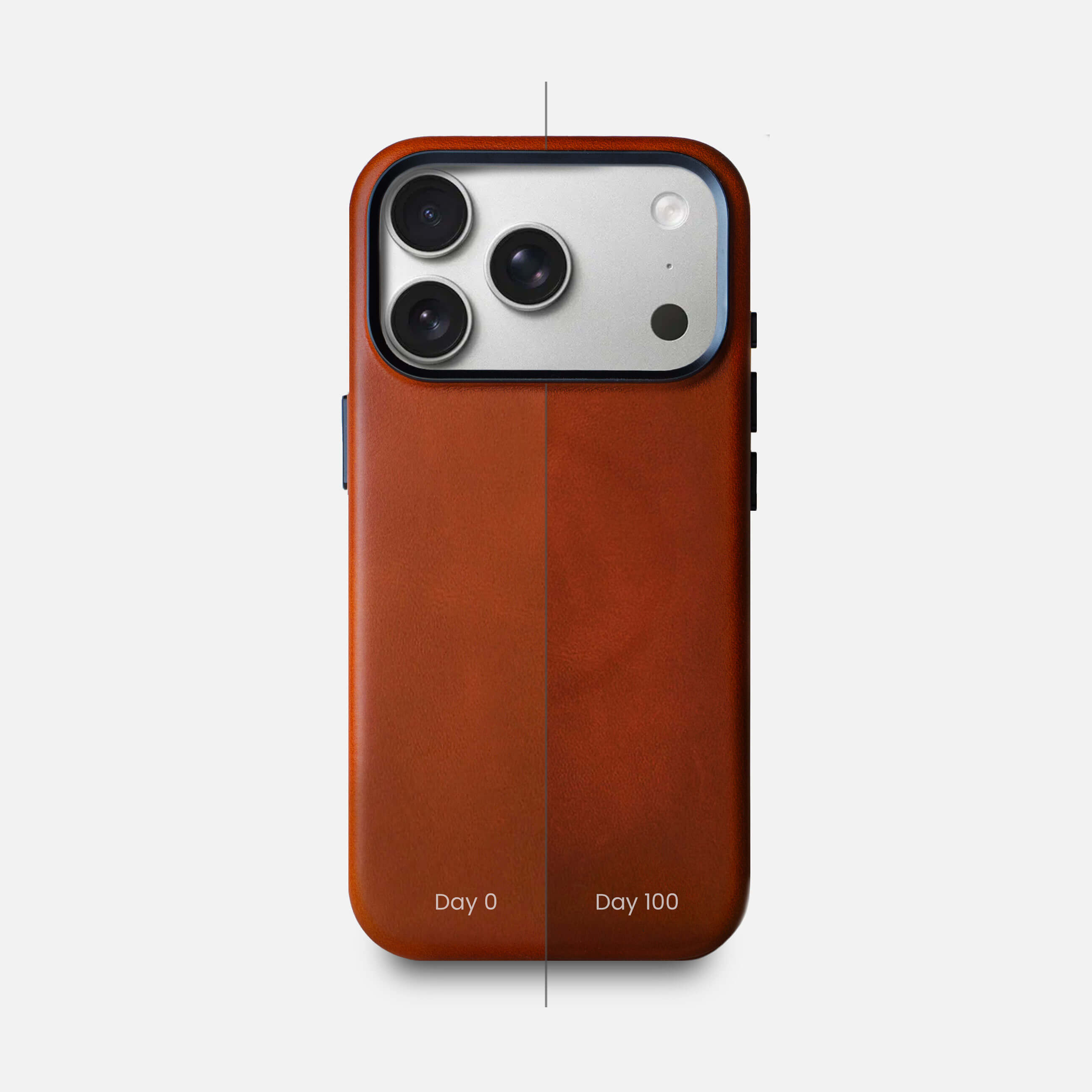 Leather iPhone 18 Pro Shell Case Metal, MagSafe - Saddle Brown