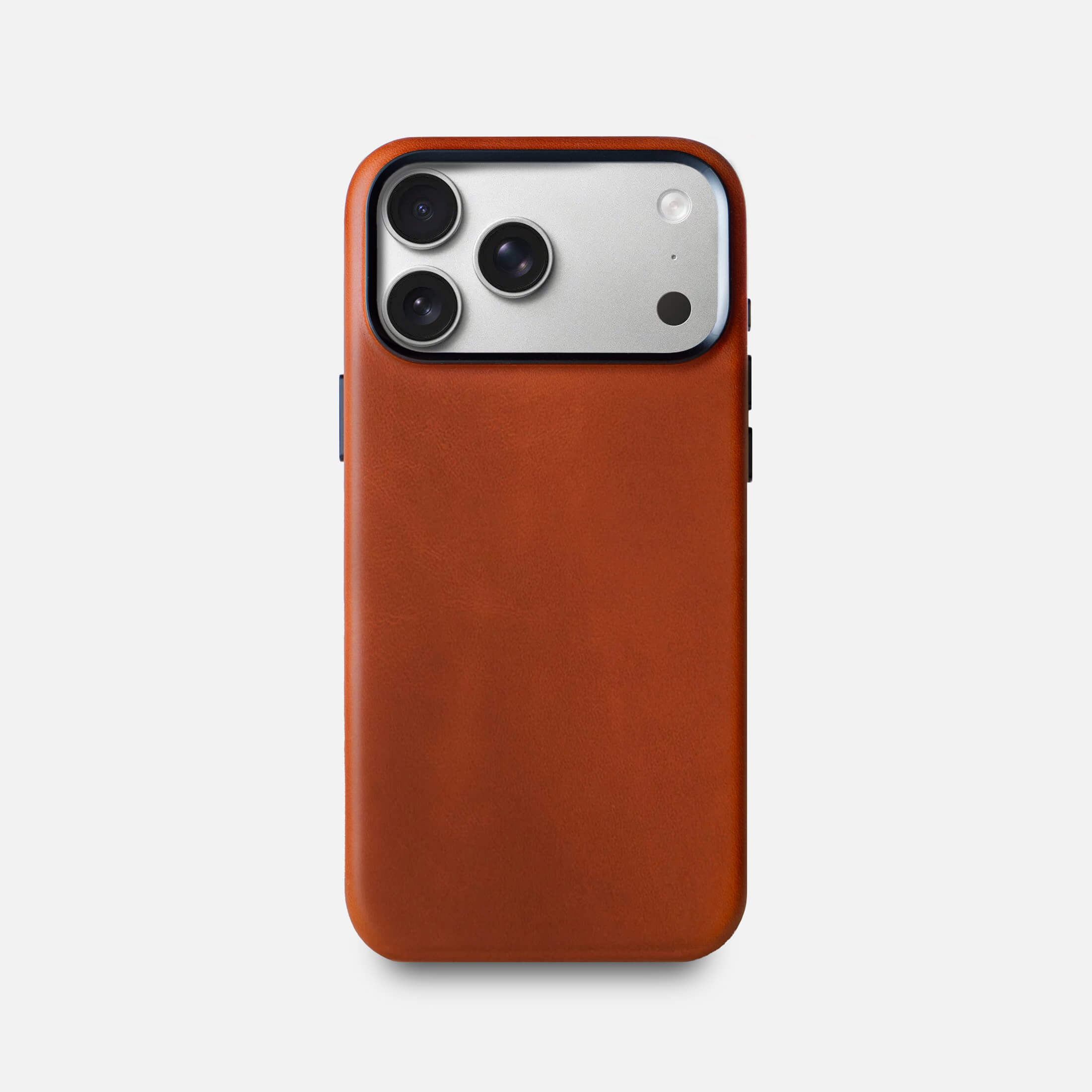 Leather iPhone 18 Pro Max Shell Case Metal, MagSafe - Saddle Brown