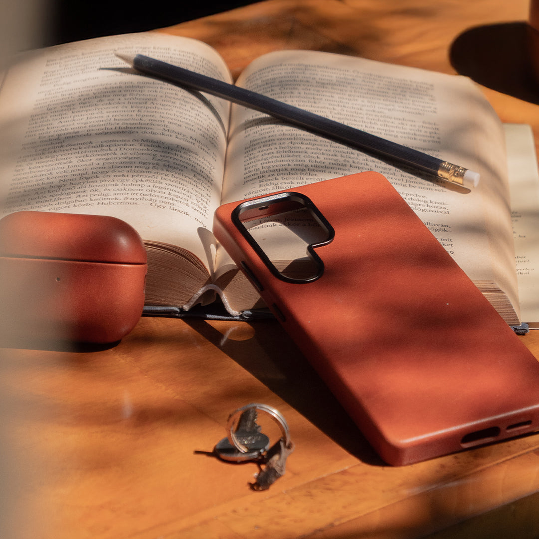 Samsung S25 Ultra Leather Shell Case - Saddle Brown