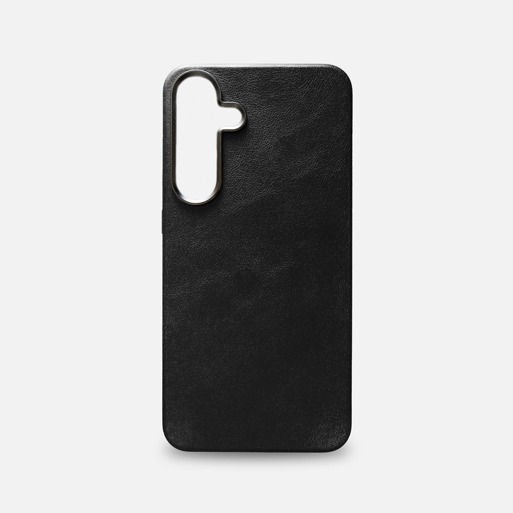 Samsung S25+ Leather Shell Case - Black