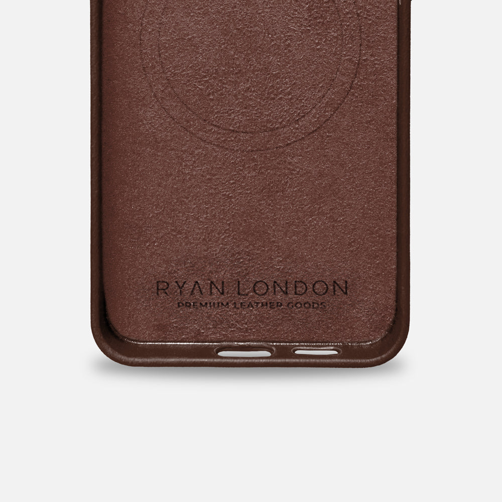 Samsung S25+ Leather Shell Case - Dark Brown