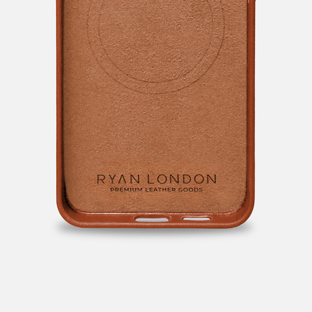 Samsung S25+ Leather Shell Case - Saddle Brown