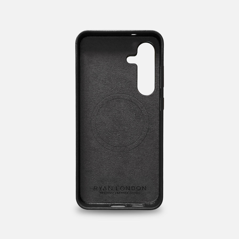 Samsung S25+ Leather Shell Case - Black