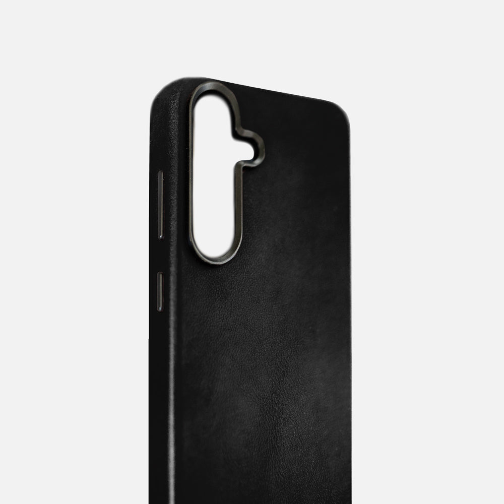 Samsung S25+ Leather Shell Case - Black