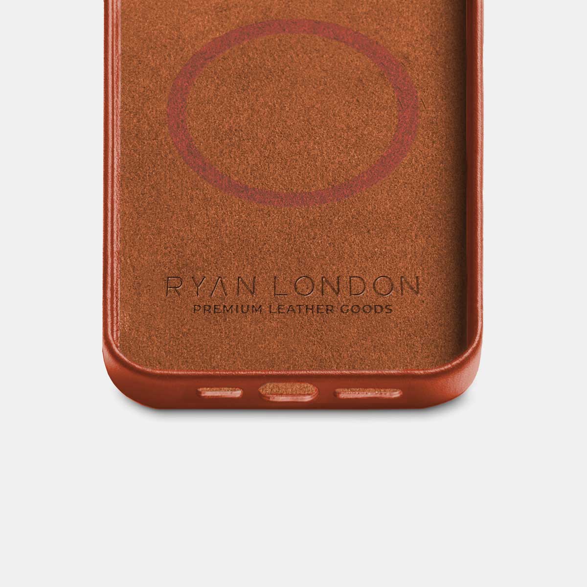 iPhone 16e Leather Shell Case Metal, MagSafe - Saddle Brown