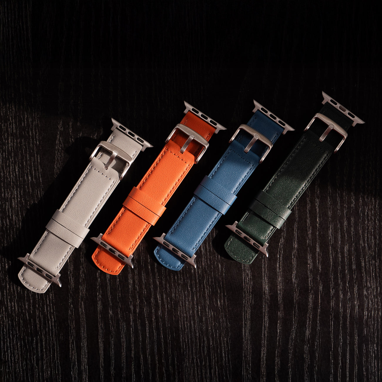Luxury Nappa Leather Apple Watch Band Straps – Grey