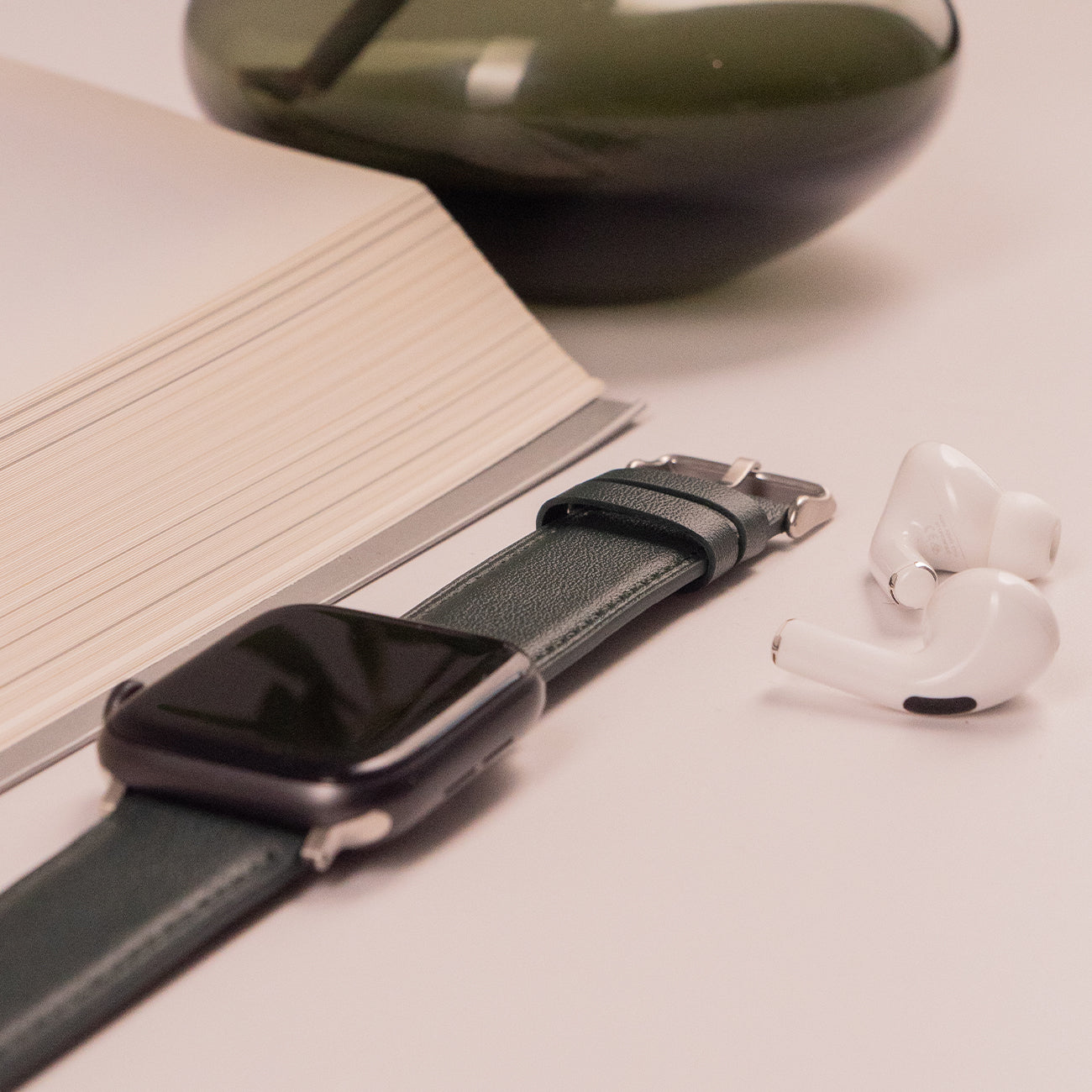 Luxury Nappa Leather Apple Watch Band Straps – Avocado Green