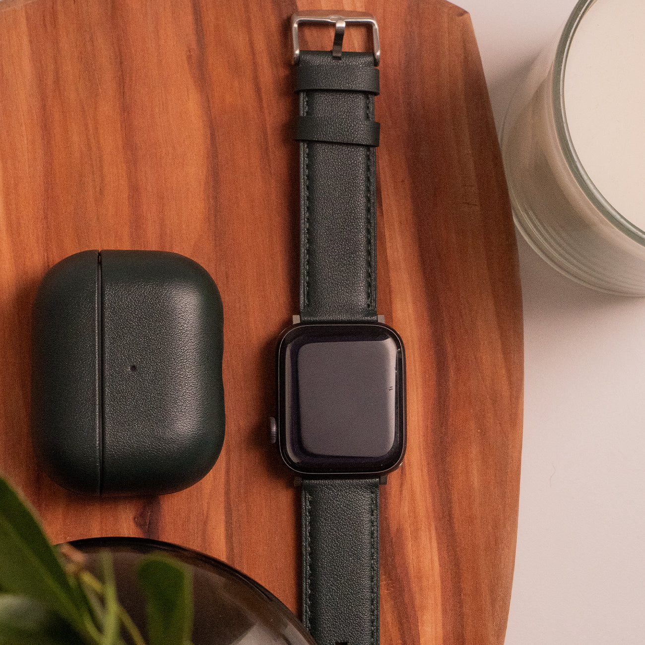 Luxury Nappa Leather Apple Watch Band Straps – Avocado Green