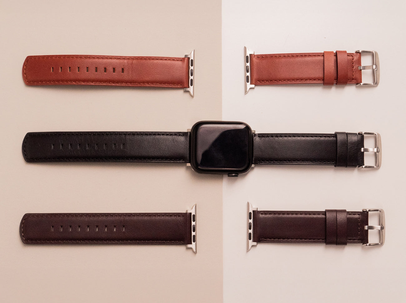 Luxury Leather Apple Watch Band Straps – Saddle Brown