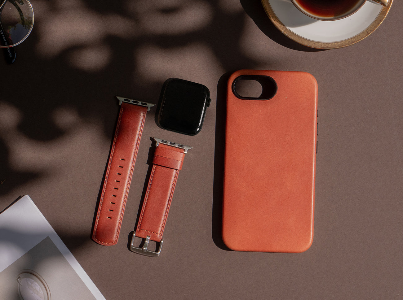 Luxury Leather Apple Watch Band Straps – Saddle Brown